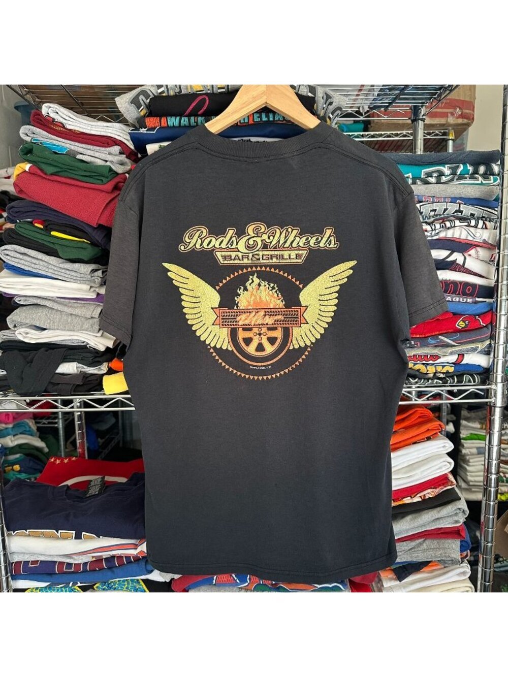 Vintage Y2K El Paso TX Biker Bar T-Shirt Faded Black Grunge Punk L Streetwear